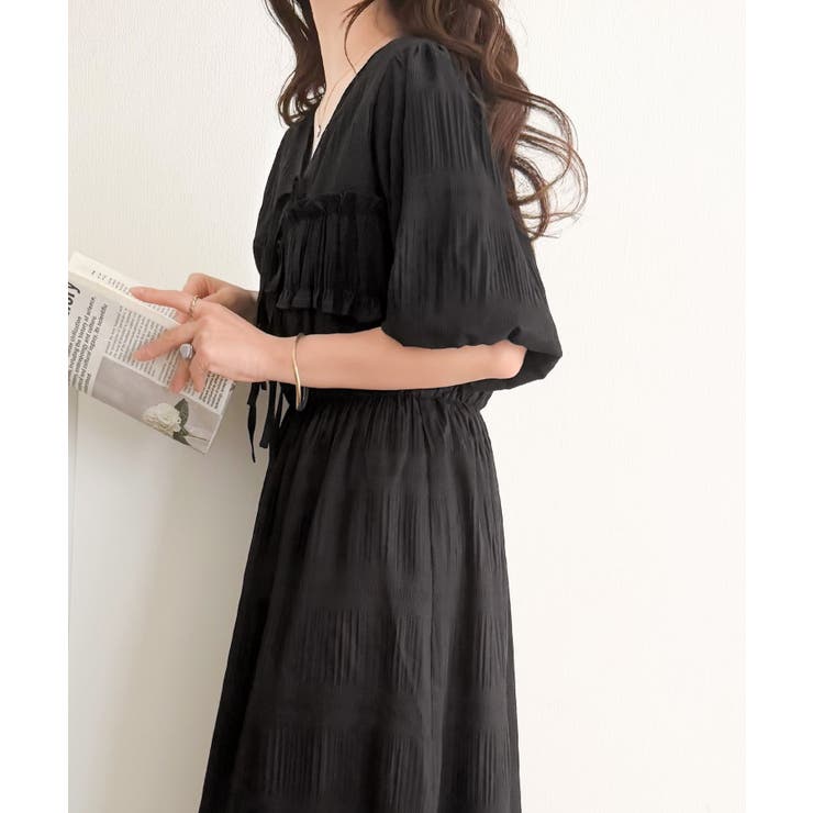 【mily bilet】1枚で華やぐ♪揺れ感シアーフリルリボンプリーツロングワン… | Classical Elf  | 詳細画像21 