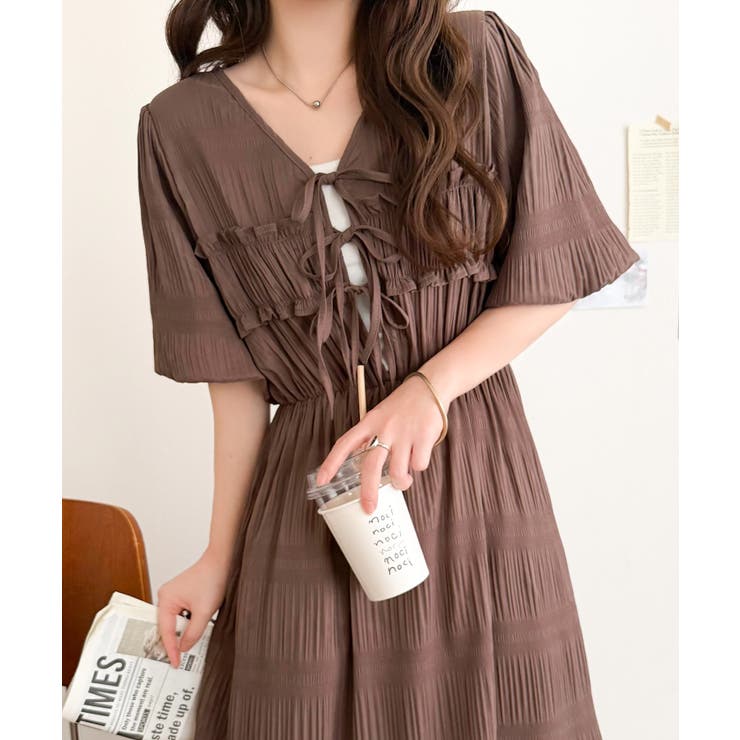 【mily bilet】1枚で華やぐ♪揺れ感シアーフリルリボンプリーツロングワン… | Classical Elf  | 詳細画像26 