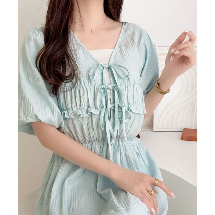 【mily bilet】1枚で華やぐ♪揺れ感シアーフリルリボンプリーツロングワン… | Classical Elf  | 詳細画像38 