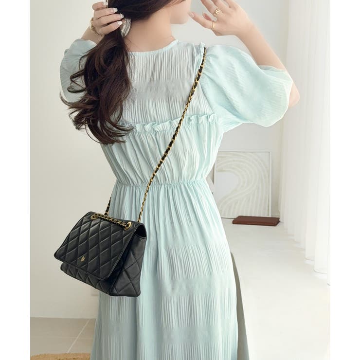 【mily bilet】1枚で華やぐ♪揺れ感シアーフリルリボンプリーツロングワン… | Classical Elf  | 詳細画像41 