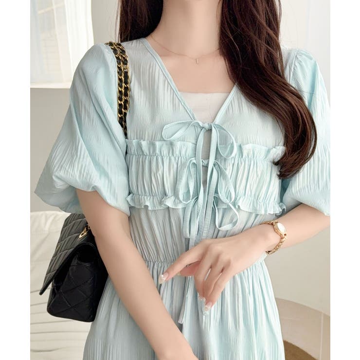 【mily bilet】1枚で華やぐ♪揺れ感シアーフリルリボンプリーツロングワン… | Classical Elf  | 詳細画像43 