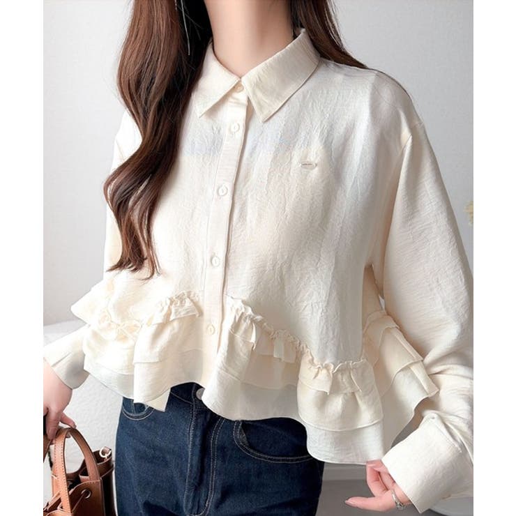 アイボリー | 【mily bilet】甘さはやさしく、印象は品よく。旬顔を叶える裾フリルブラウ… | Classical Elf 