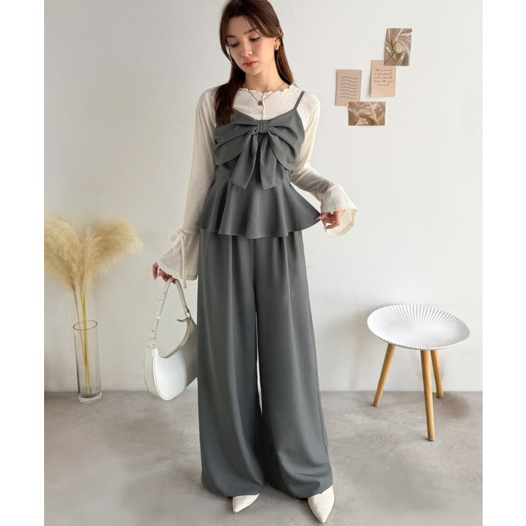 【mily bilet】ひと目で恋して、一枚で華やぐ♪ビッグリボンペプラムサロペ… | Classical Elf  | 詳細画像11 