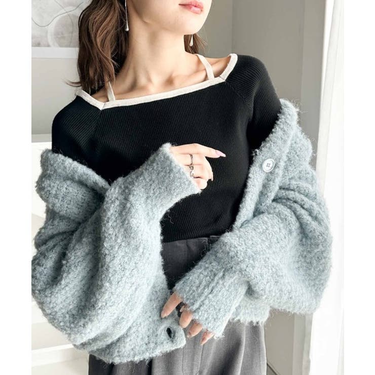 大人に色っぽく。2wayクロスストラップ袖フレアリブニット | Classical Elf  | 詳細画像10 