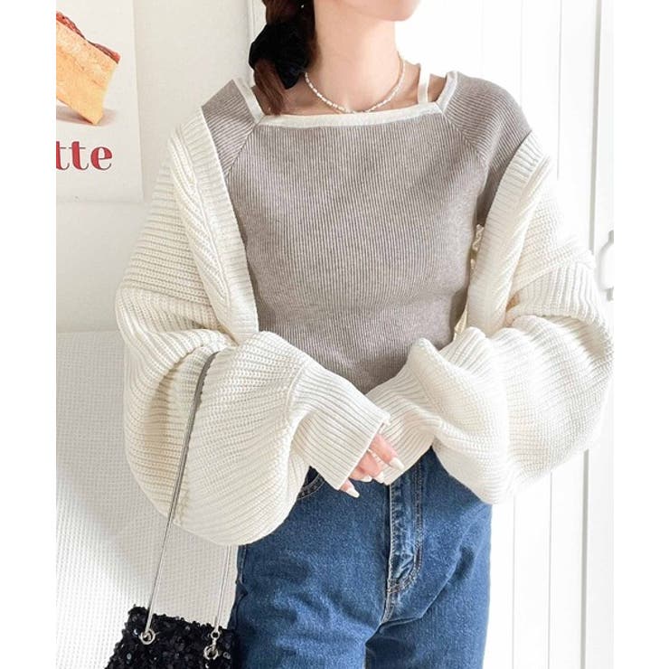 大人に色っぽく。2wayクロスストラップ袖フレアリブニット | Classical Elf  | 詳細画像14 