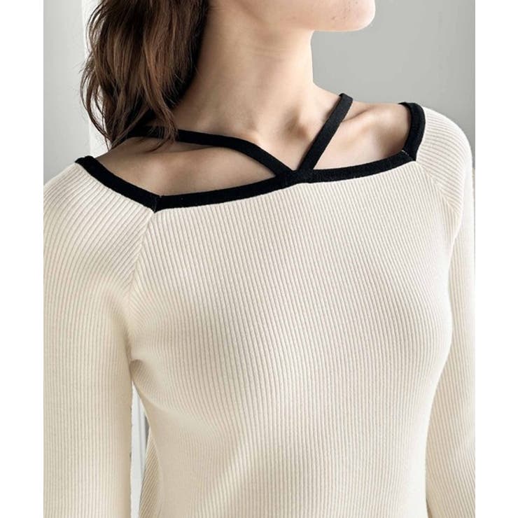 大人に色っぽく。2wayクロスストラップ袖フレアリブニット | Classical Elf  | 詳細画像15 