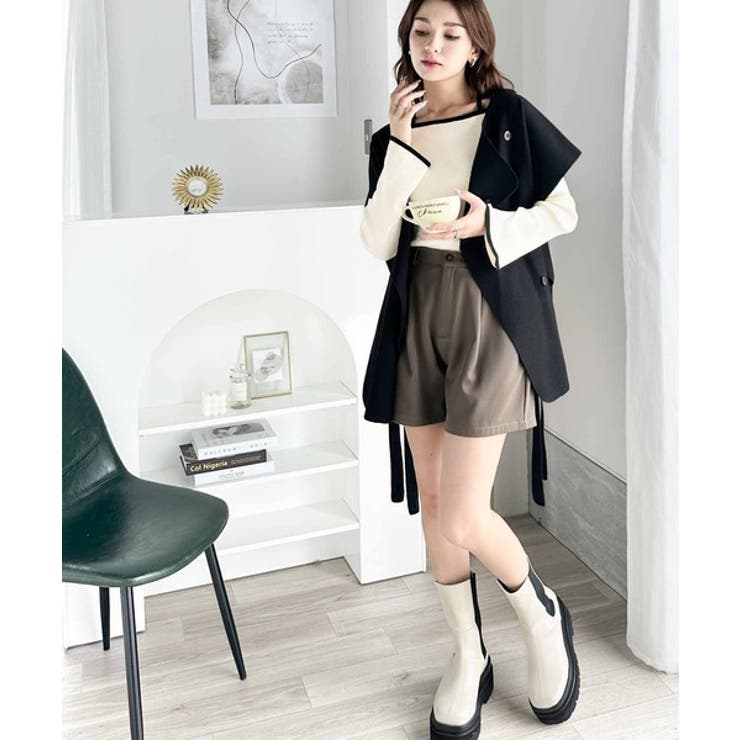 大人に色っぽく。2wayクロスストラップ袖フレアリブニット | Classical Elf  | 詳細画像3 