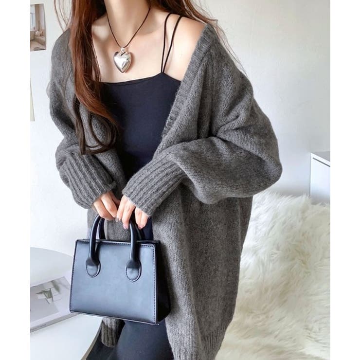 淡色にきゅんきゅん。バッククロスメランジVネックニットカーディガン | Classical Elf  | 詳細画像17 