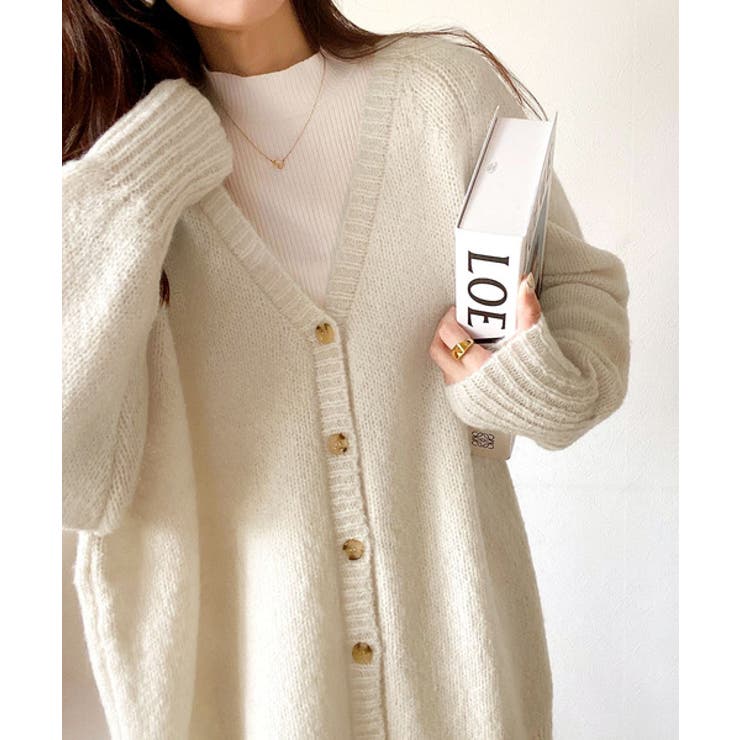 淡色にきゅんきゅん。バッククロスメランジVネックニットカーディガン | Classical Elf  | 詳細画像20 