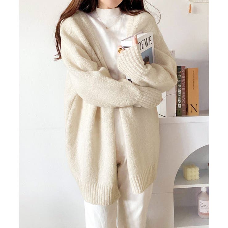 淡色にきゅんきゅん。バッククロスメランジVネックニットカーディガン | Classical Elf  | 詳細画像22 