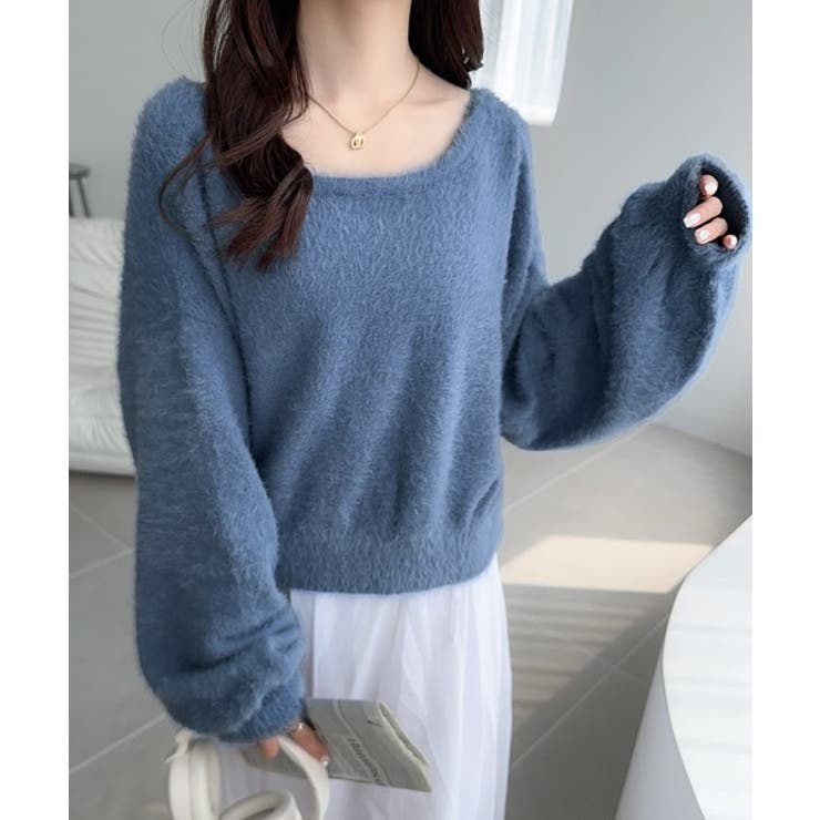 女性らしさ滲み出る。シャギーリボン前後2WAYカーディガン[品番