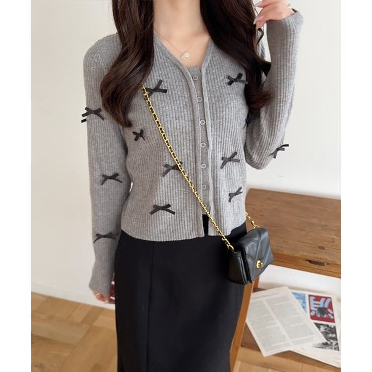 【mily bilet】程よい甘さで大人フェミニン。リボン使いVネックカーディガ… | Classical Elf  | 詳細画像6 