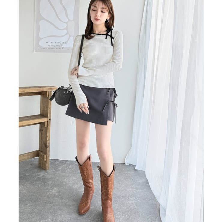 【mily bilet】春夏の新定番！くるみボタンアシンメトリーネックボーダーリ… | Classical Elf  | 詳細画像8 