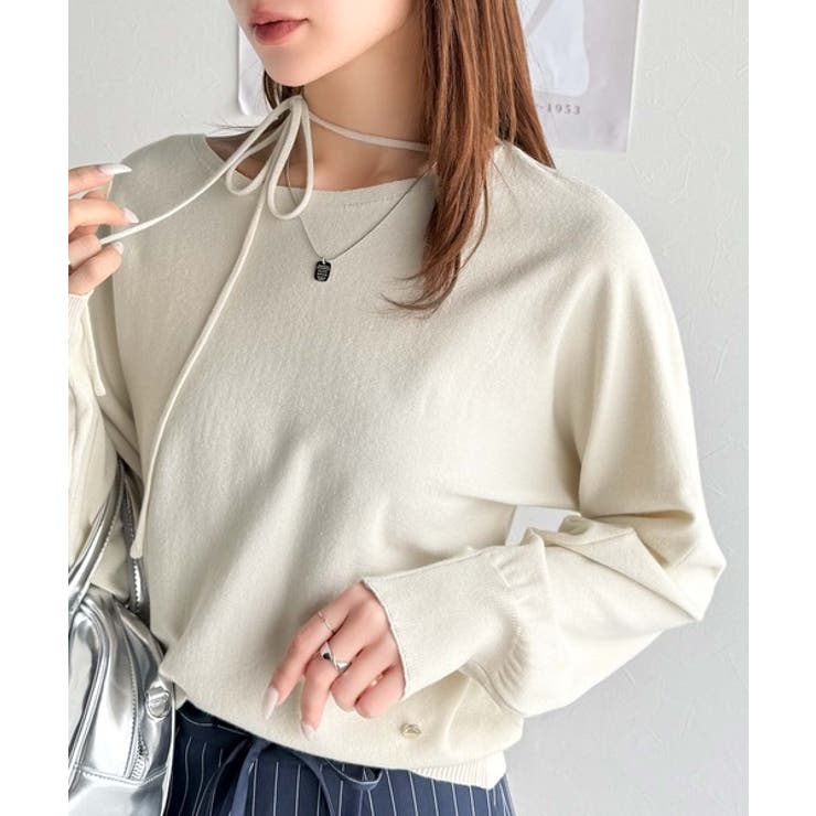 【mily bilet】レディライクなあざとニット。オフショル2WAYリボン紐付… | Classical Elf  | 詳細画像6 