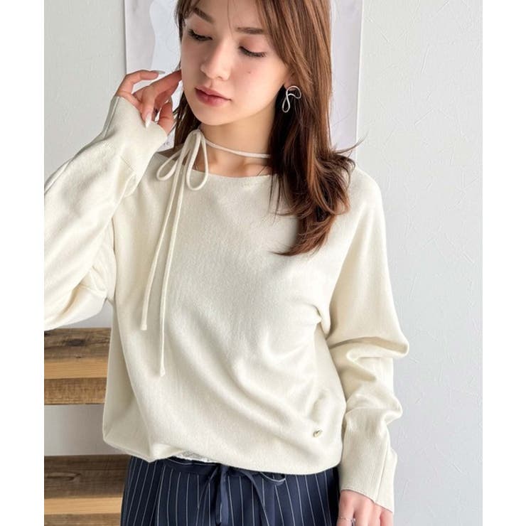 【mily bilet】レディライクなあざとニット。オフショル2WAYリボン紐付… | Classical Elf  | 詳細画像7 