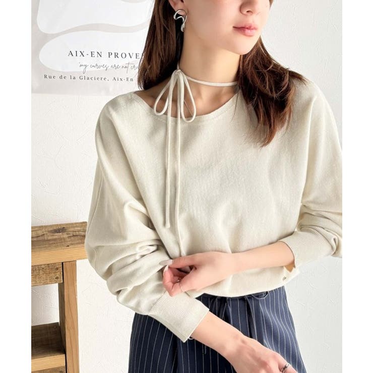 【mily bilet】レディライクなあざとニット。オフショル2WAYリボン紐付… | Classical Elf  | 詳細画像8 