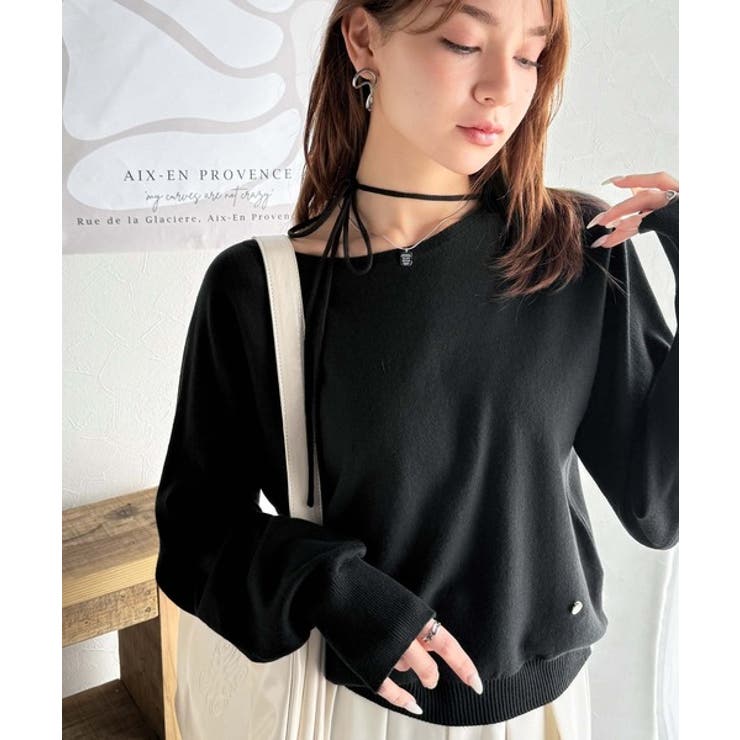 【mily bilet】レディライクなあざとニット。オフショル2WAYリボン紐付… | Classical Elf  | 詳細画像12 