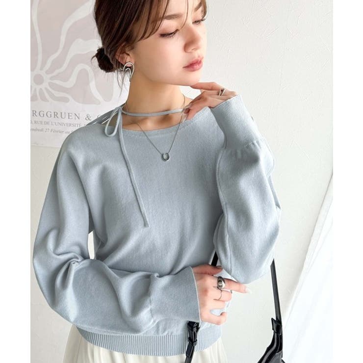 【mily bilet】レディライクなあざとニット。オフショル2WAYリボン紐付… | Classical Elf  | 詳細画像33 