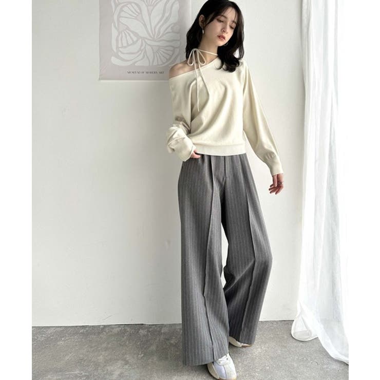 【mily bilet】レディライクなあざとニット。オフショル2WAYリボン紐付… | Classical Elf  | 詳細画像2 