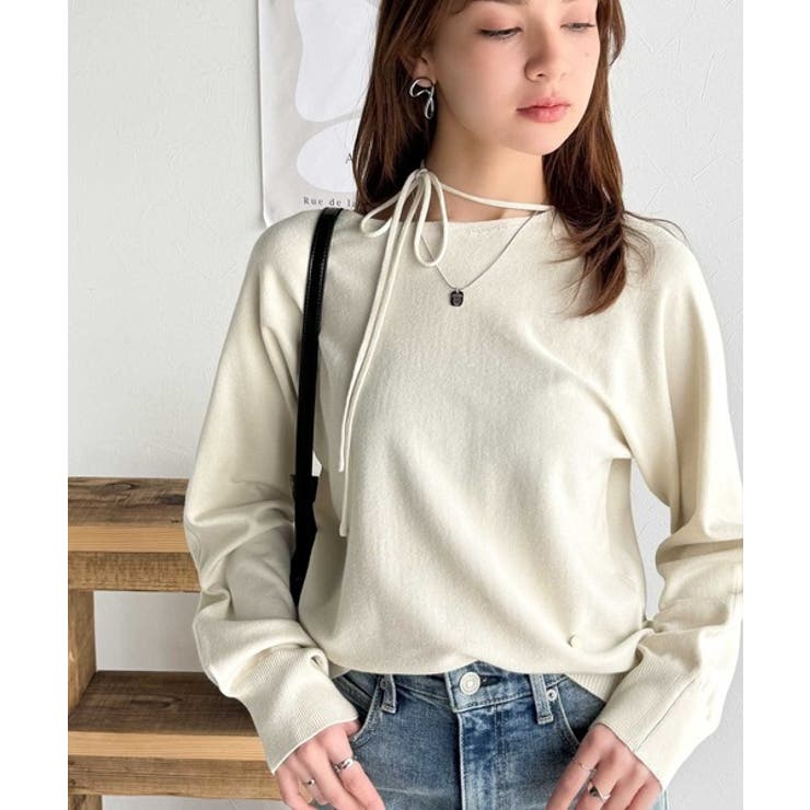 【mily bilet】レディライクなあざとニット。オフショル2WAYリボン紐付… | Classical Elf  | 詳細画像5 