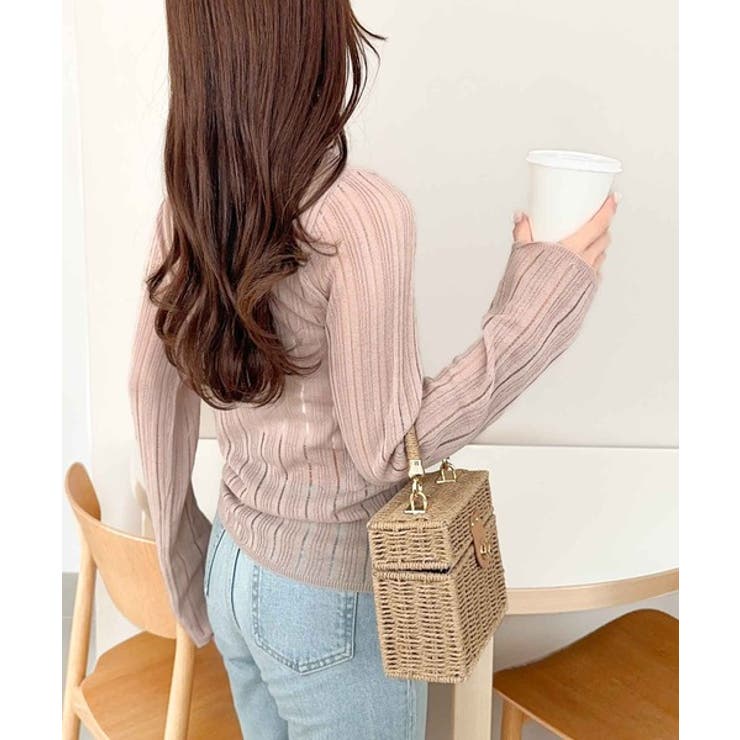 可愛さ倍増！ドロストリボンシアー長袖オフショルリブニット | Classical Elf  | 詳細画像21 