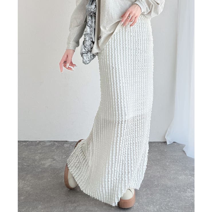 【mily bilet】華やかで魅力的。プチフリルIラインスカート(ロング丈） | Classical Elf  | 詳細画像8 