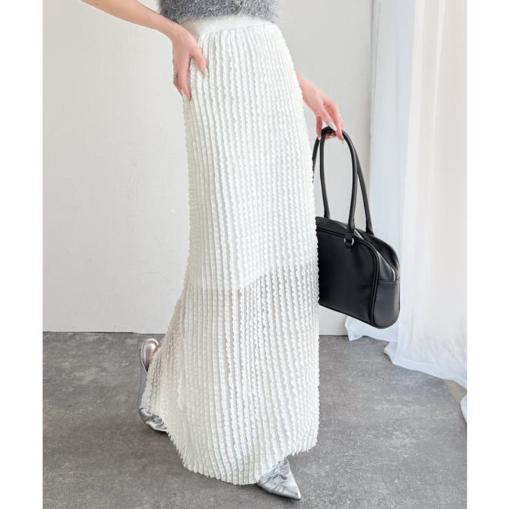 【mily bilet】華やかで魅力的。プチフリルIラインスカート(ロング丈） | Classical Elf  | 詳細画像1 