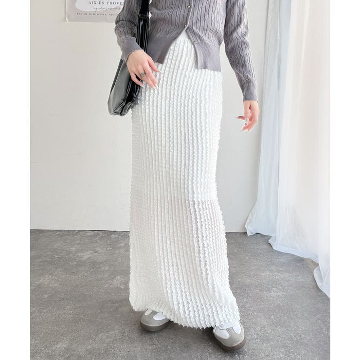 【mily bilet】華やかで魅力的。プチフリルIラインスカート(ロング丈） | Classical Elf  | 詳細画像2 