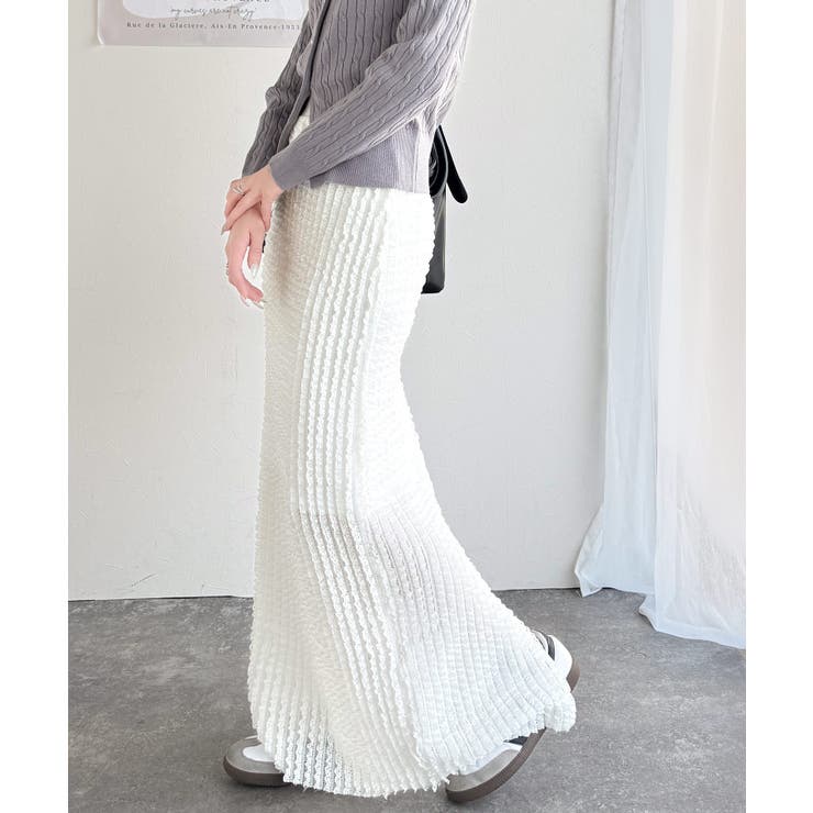 【mily bilet】華やかで魅力的。プチフリルIラインスカート(ロング丈） | Classical Elf  | 詳細画像4 