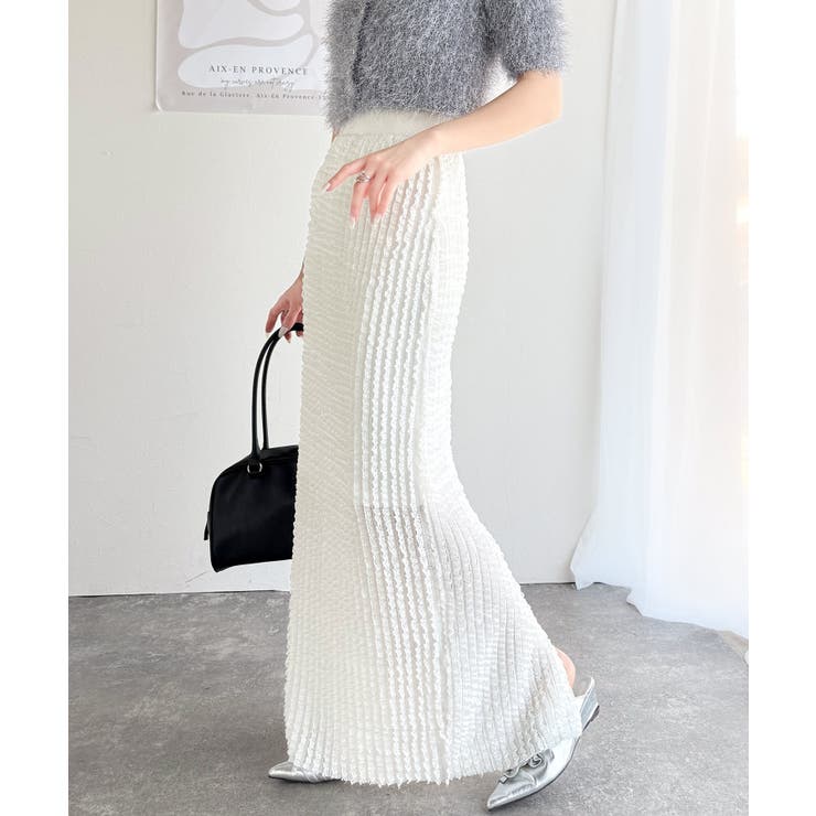 【mily bilet】華やかで魅力的。プチフリルIラインスカート(ロング丈） | Classical Elf  | 詳細画像7 