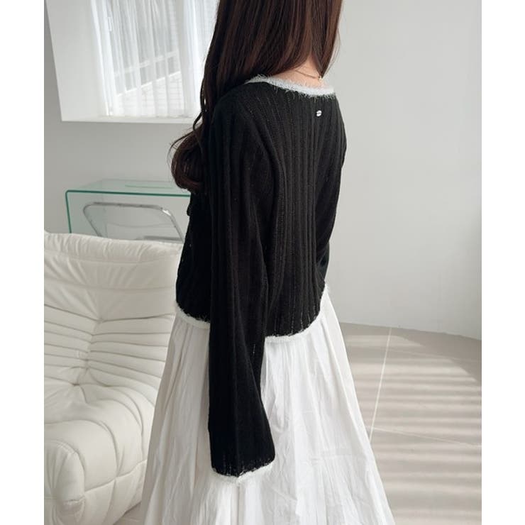 【mily bilet】ふわっとガーリー。透かし編みフェザー配色前後２WAYリボ… | Classical Elf  | 詳細画像12 