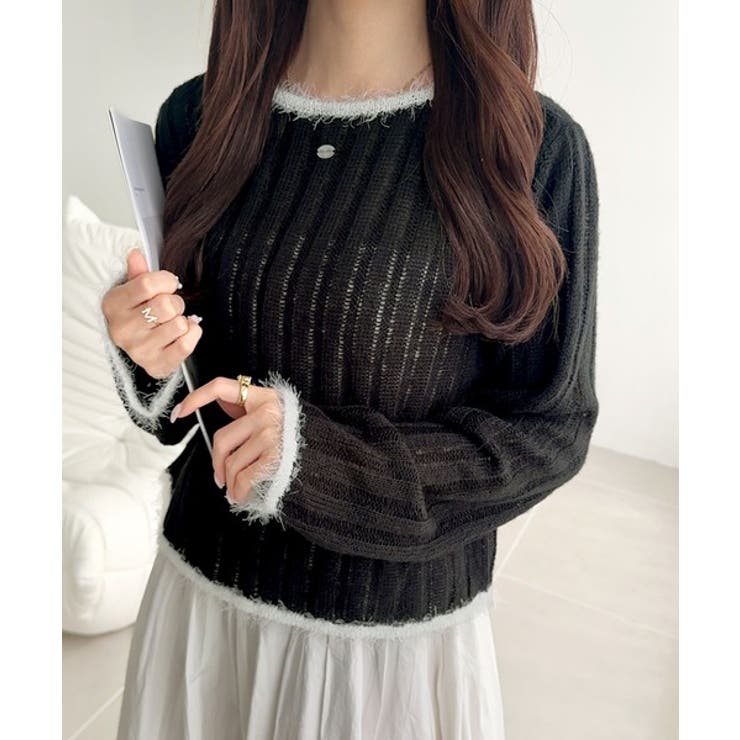 【mily bilet】ふわっとガーリー。透かし編みフェザー配色前後２WAYリボ… | Classical Elf  | 詳細画像13 