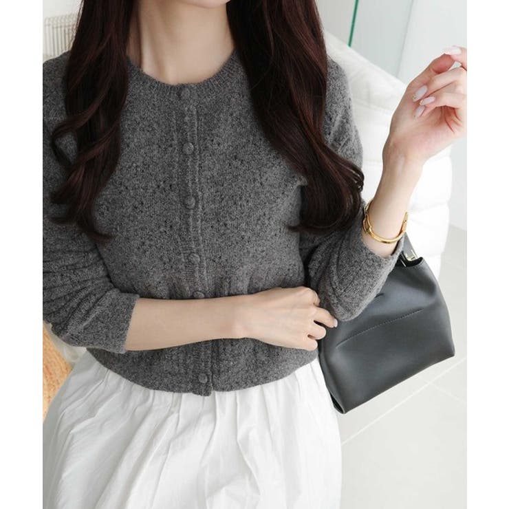 【mily bilet】アイレット柄くるみボタンニットカーディガン | Classical Elf  | 詳細画像10 