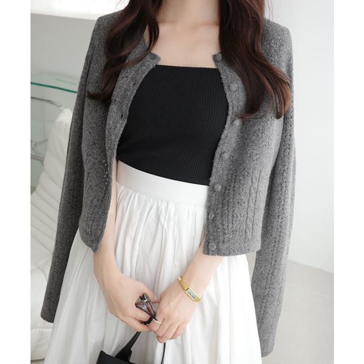 【mily bilet】アイレット柄くるみボタンニットカーディガン | Classical Elf  | 詳細画像11 