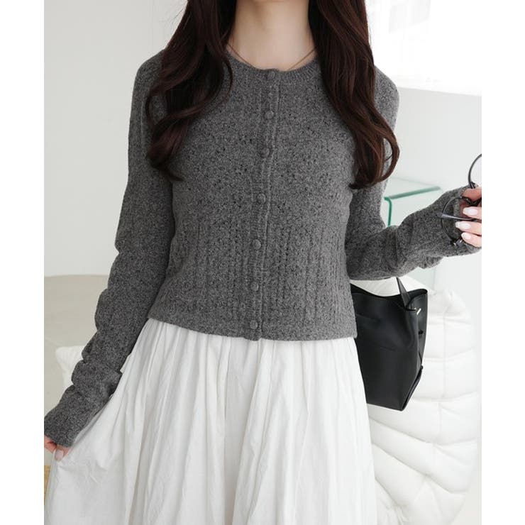 【mily bilet】アイレット柄くるみボタンニットカーディガン | Classical Elf  | 詳細画像13 