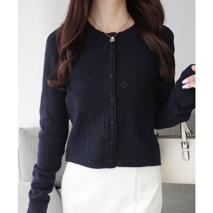 【mily bilet】アイレット柄くるみボタンニットカーディガン | Classical Elf  | 詳細画像18 