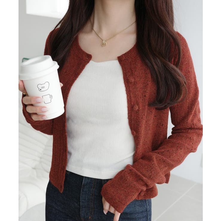 【mily bilet】アイレット柄くるみボタンニットカーディガン | Classical Elf  | 詳細画像24 