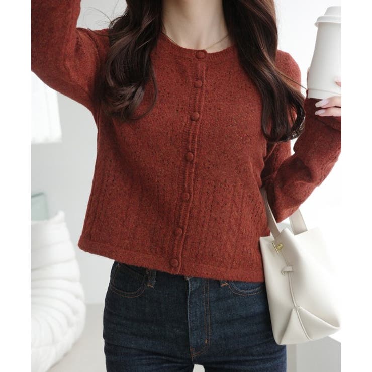 【mily bilet】アイレット柄くるみボタンニットカーディガン | Classical Elf  | 詳細画像25 