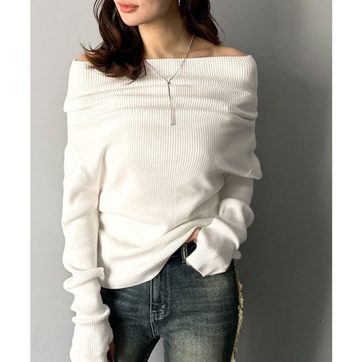 アイボリー | 【mily bilet】立体的なシルエットが叶えるデコルテ魅せ♪指穴ドレープ使い… | Classical Elf 