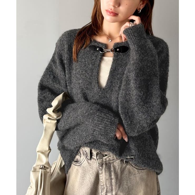 【mily bilet】癒しのモヘアタッチ。バックル使いVネックニット（長袖） | Classical Elf  | 詳細画像9 