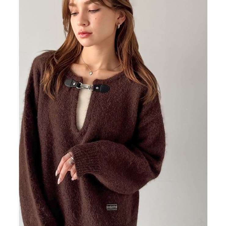 【mily bilet】癒しのモヘアタッチ。バックル使いVネックニット（長袖） | Classical Elf  | 詳細画像20 