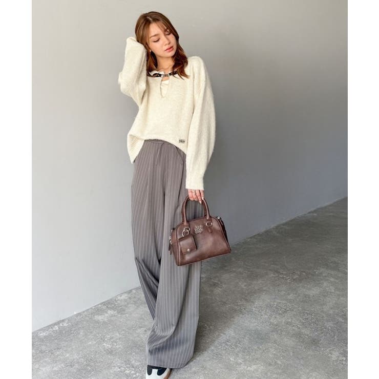 【mily bilet】癒しのモヘアタッチ。バックル使いVネックニット（長袖） | Classical Elf  | 詳細画像4 