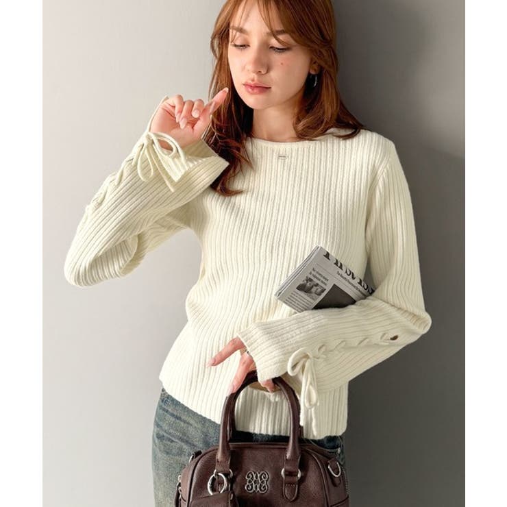 【mily bilet】レースアップデザインニットプルオーバー | Classical Elf  | 詳細画像7 