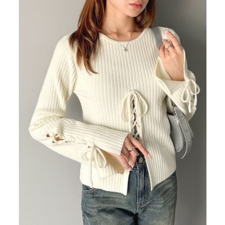 【mily bilet】レースアップデザインニットプルオーバー | Classical Elf  | 詳細画像8 