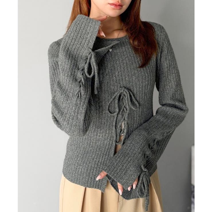 【mily bilet】レースアップデザインニットプルオーバー | Classical Elf  | 詳細画像15 