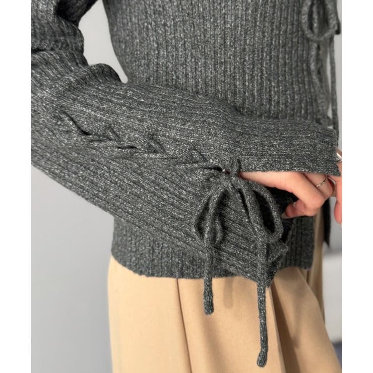 【mily bilet】レースアップデザインニットプルオーバー | Classical Elf  | 詳細画像24 