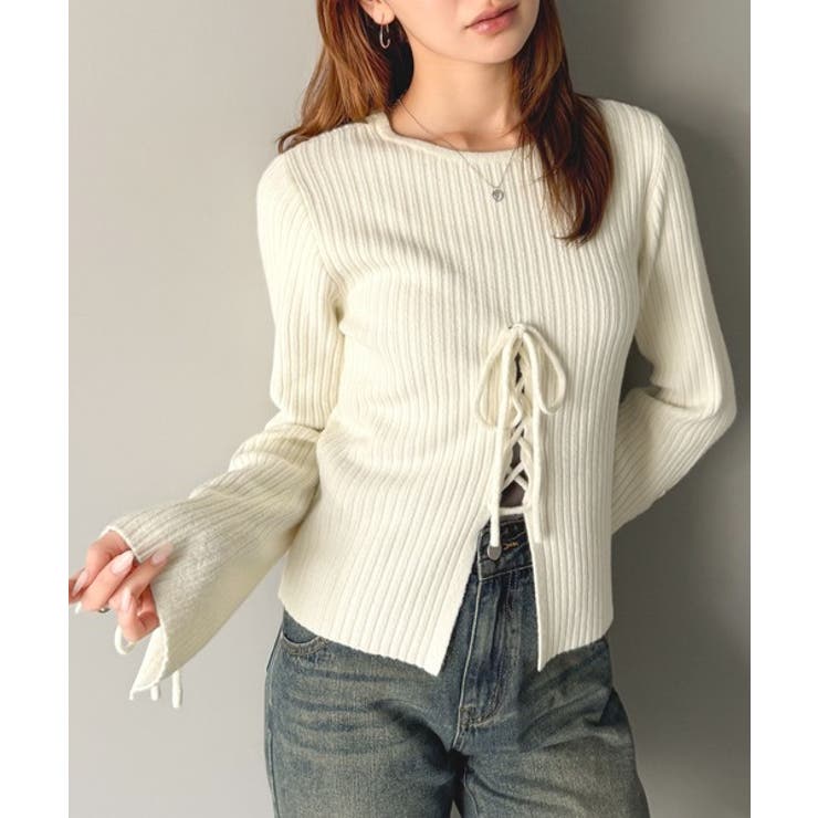 【mily bilet】レースアップデザインニットプルオーバー | Classical Elf  | 詳細画像2 