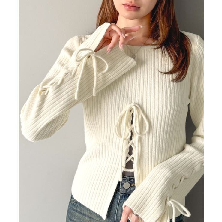 【mily bilet】レースアップデザインニットプルオーバー | Classical Elf  | 詳細画像3 