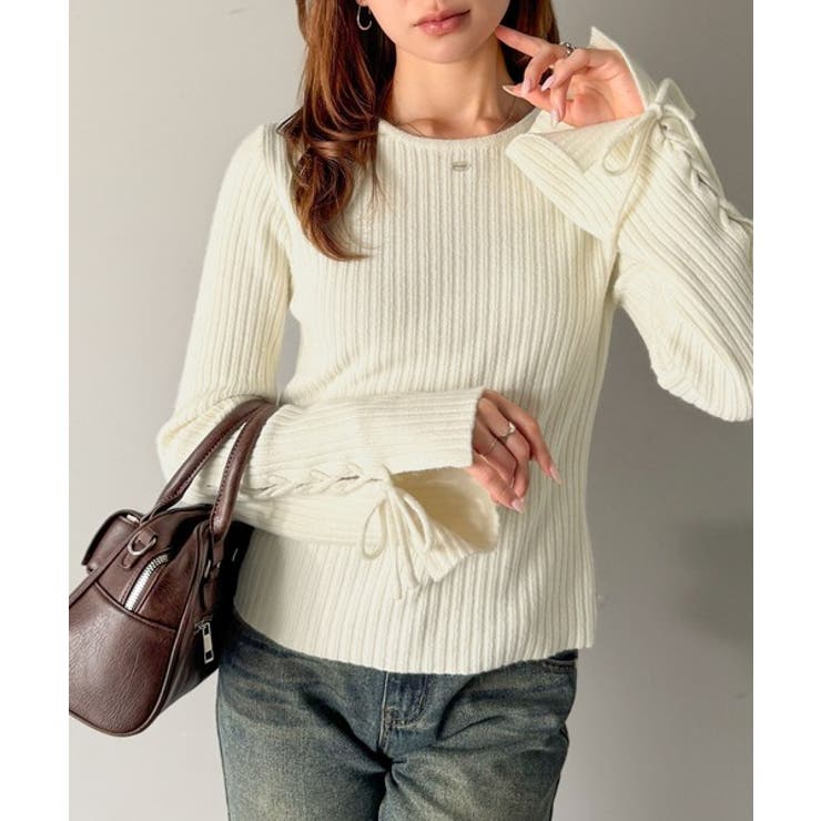 【mily bilet】レースアップデザインニットプルオーバー | Classical Elf  | 詳細画像5 