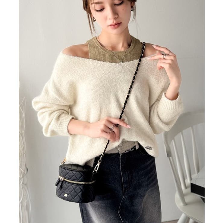 【mily bilet】洗練されたレイヤードスタイル！プレート使い異素材ニットレ… | Classical Elf  | 詳細画像7 